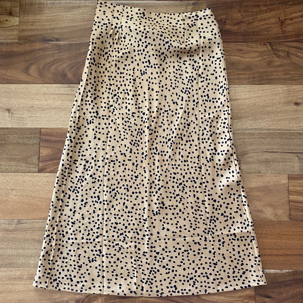 Leopard prince silk midi skirt